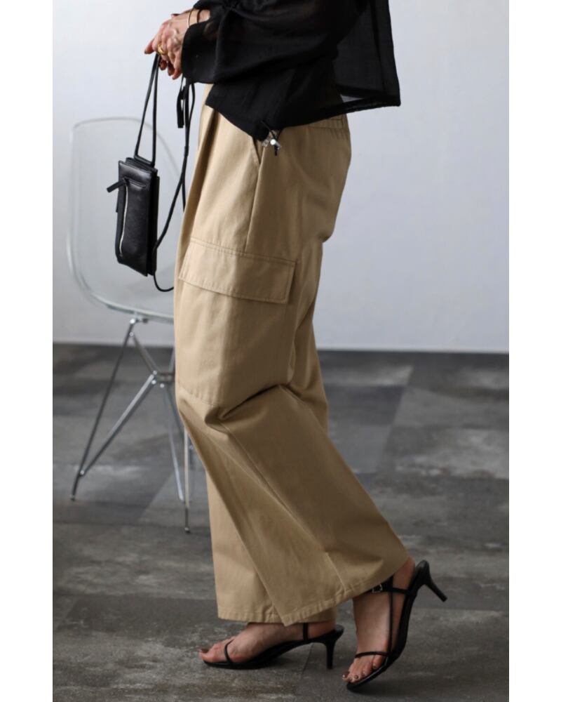 ツイルワイドカーゴパンツ | peachflower