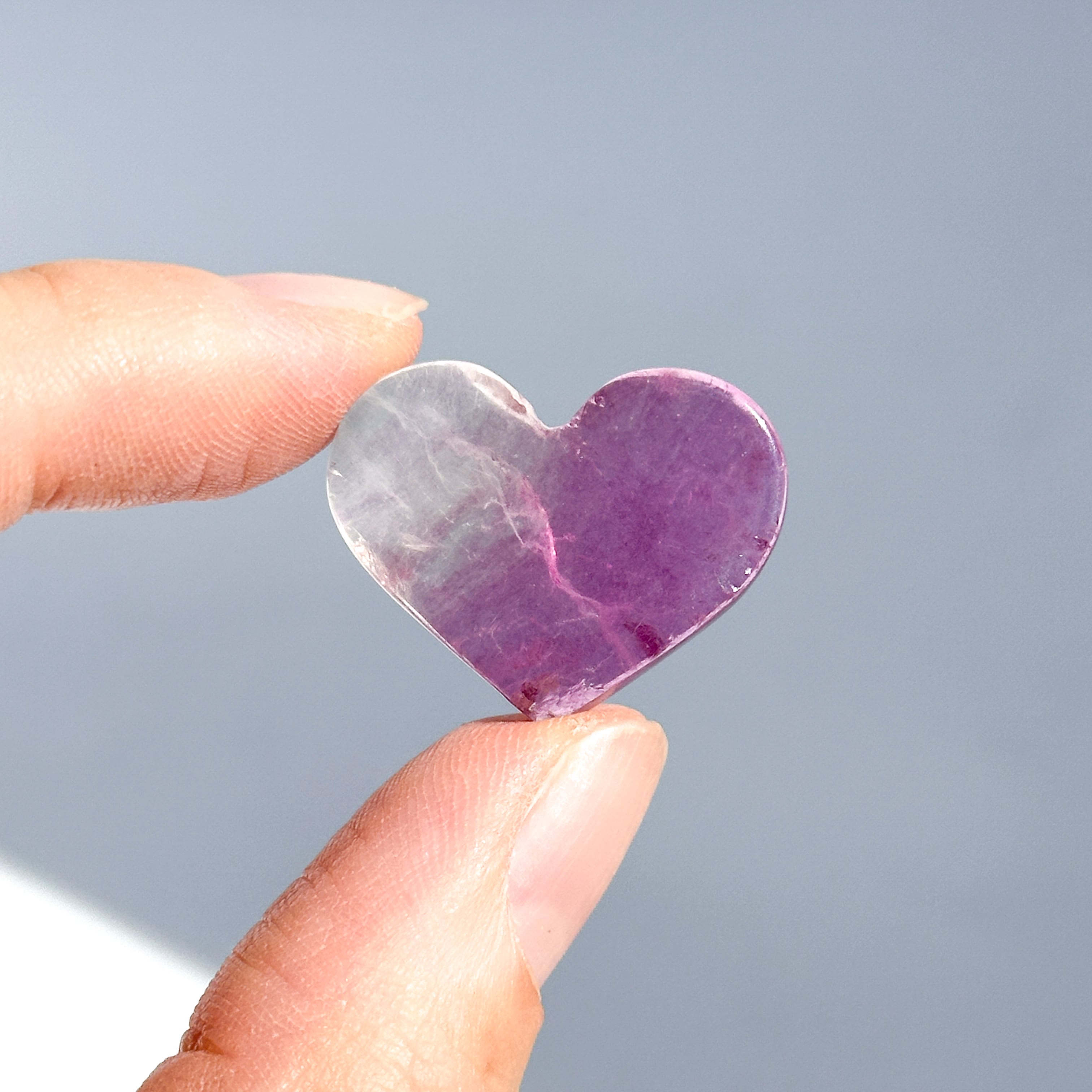 レインボーフローライト ハート 3個set 11◇ Rainbow Fluorite