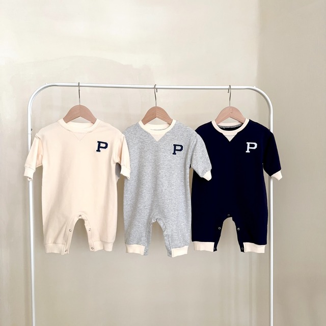 【BABY】Pロゴカジュアルロンパース