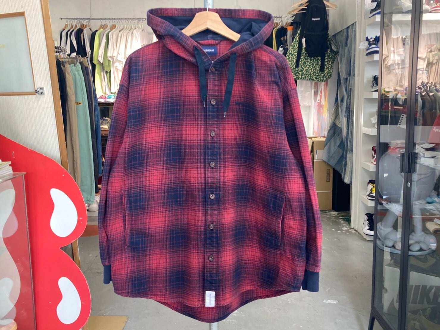 DESCENDANT MULE HOODED LS SHIRT RED 2 39373 | BRAND BUYERS OSAKA