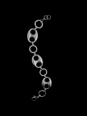 90's "Italian Vintage Jewelry" Silver Anchor Link Chain Bracelet