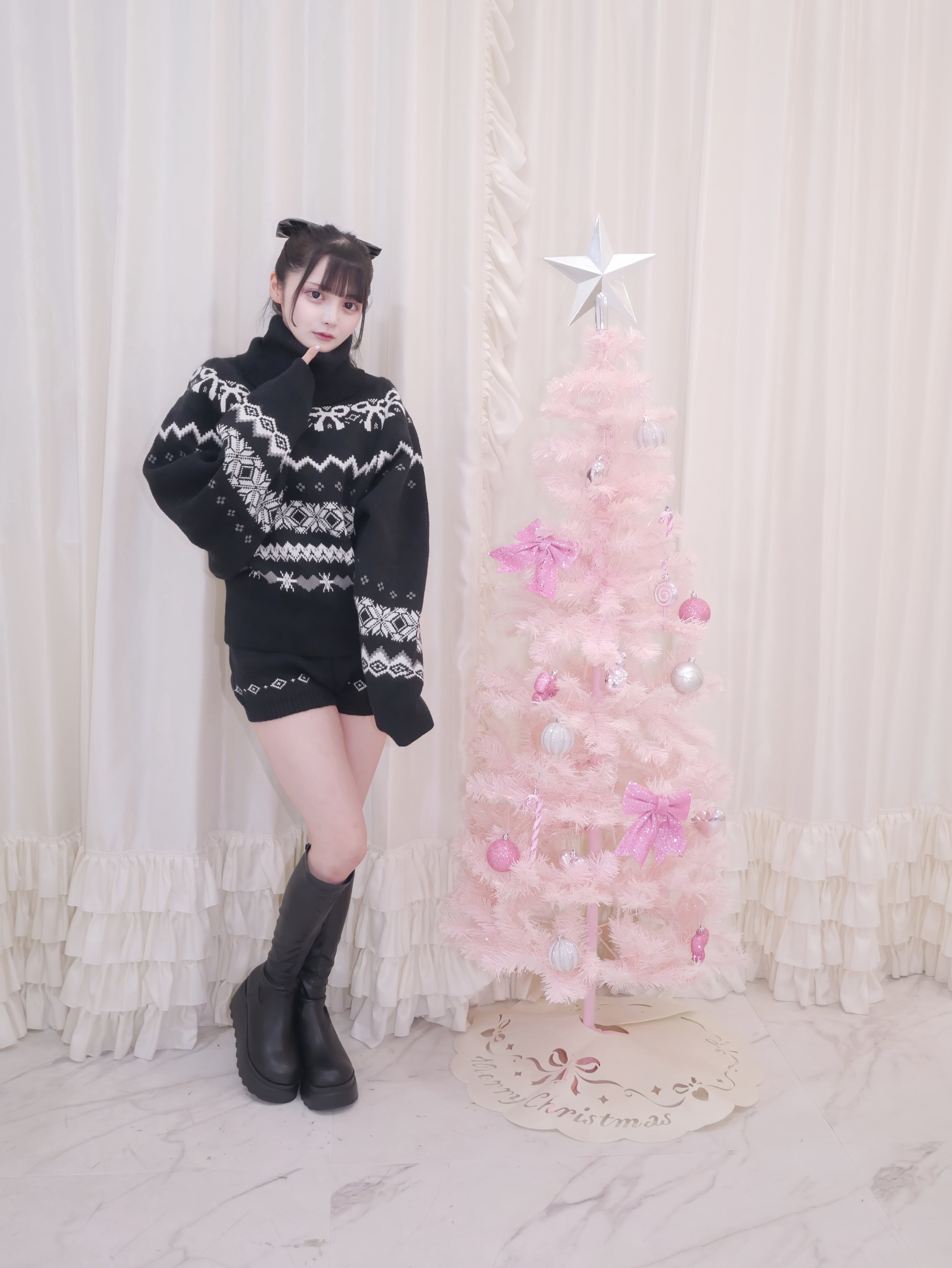 ribbon nordic knit set up