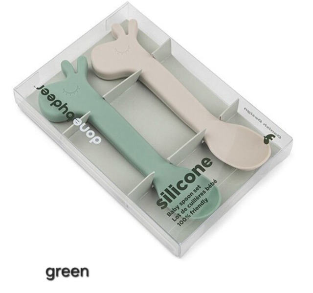 ★セット割★シリコンビブ&シリコンスプーン【Done by Deer/デンマーク】ベビーグッズ 0歳1歳2歳3歳 出産祝い プレゼント ハーフバースデー