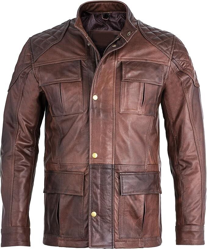 羊革・2つ傾斜ポケット付きシープレザージャケット Slanted Pocket