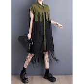 フリンジヘム シアー ロングベスト 30227