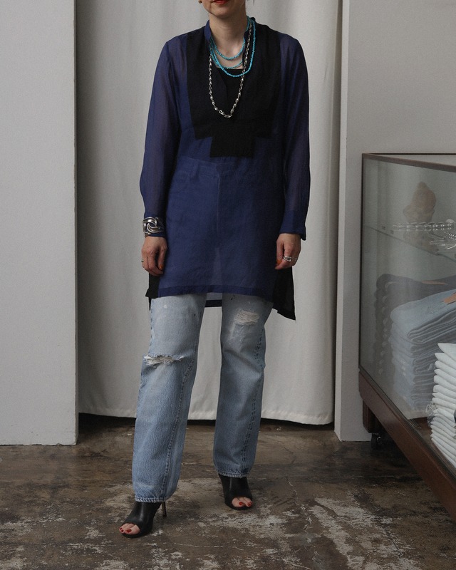 Dries Van Noten / Sheer Bib Shirt 34