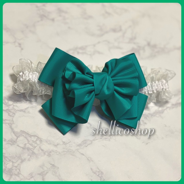 【green】ボリュームたっぷりリボンチョーカー