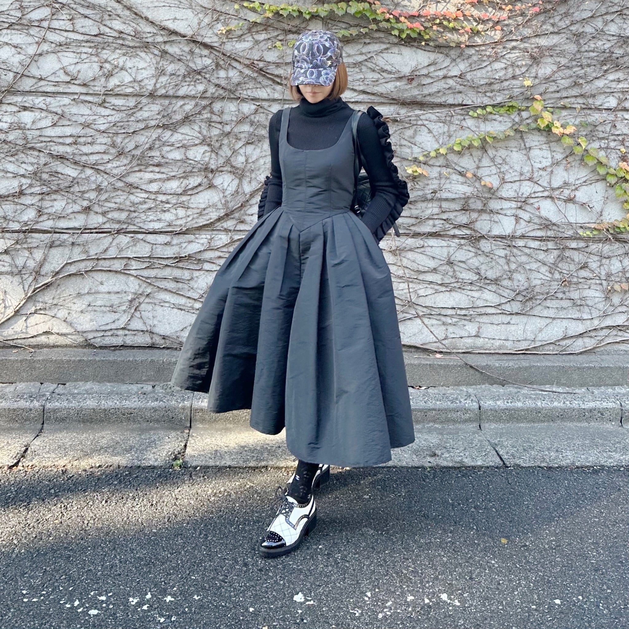 cygne シーニュ ポワンリボンワンピース ボリューム袖 ブラック 1  