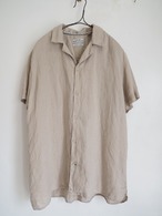 IKE BEHAR Pure Linen Open Collar Shirt