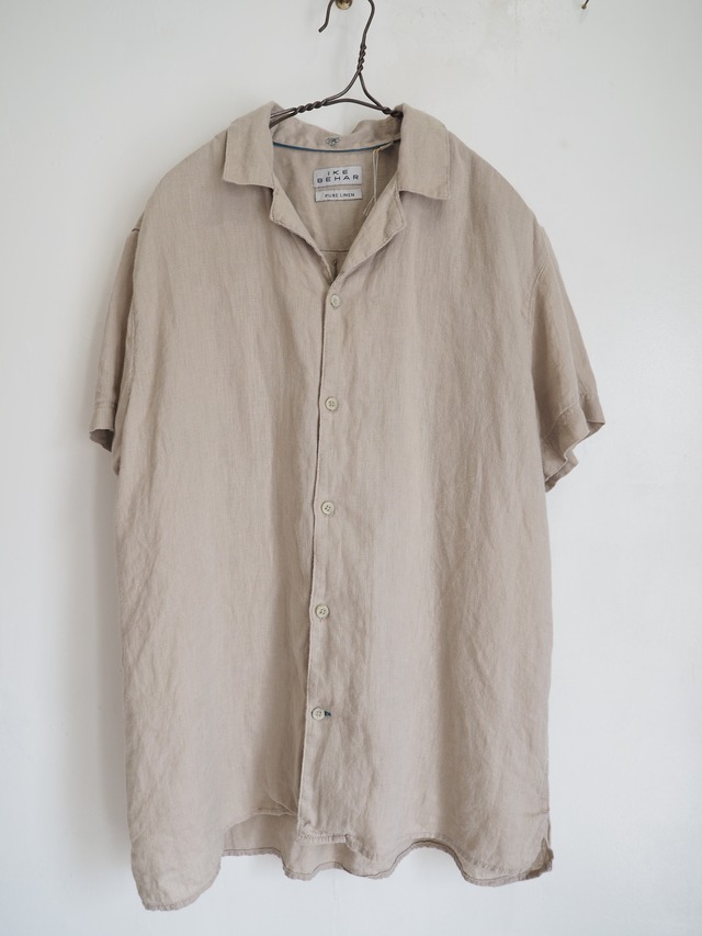 IKE BEHAR Pure Linen Open Collar Shirt