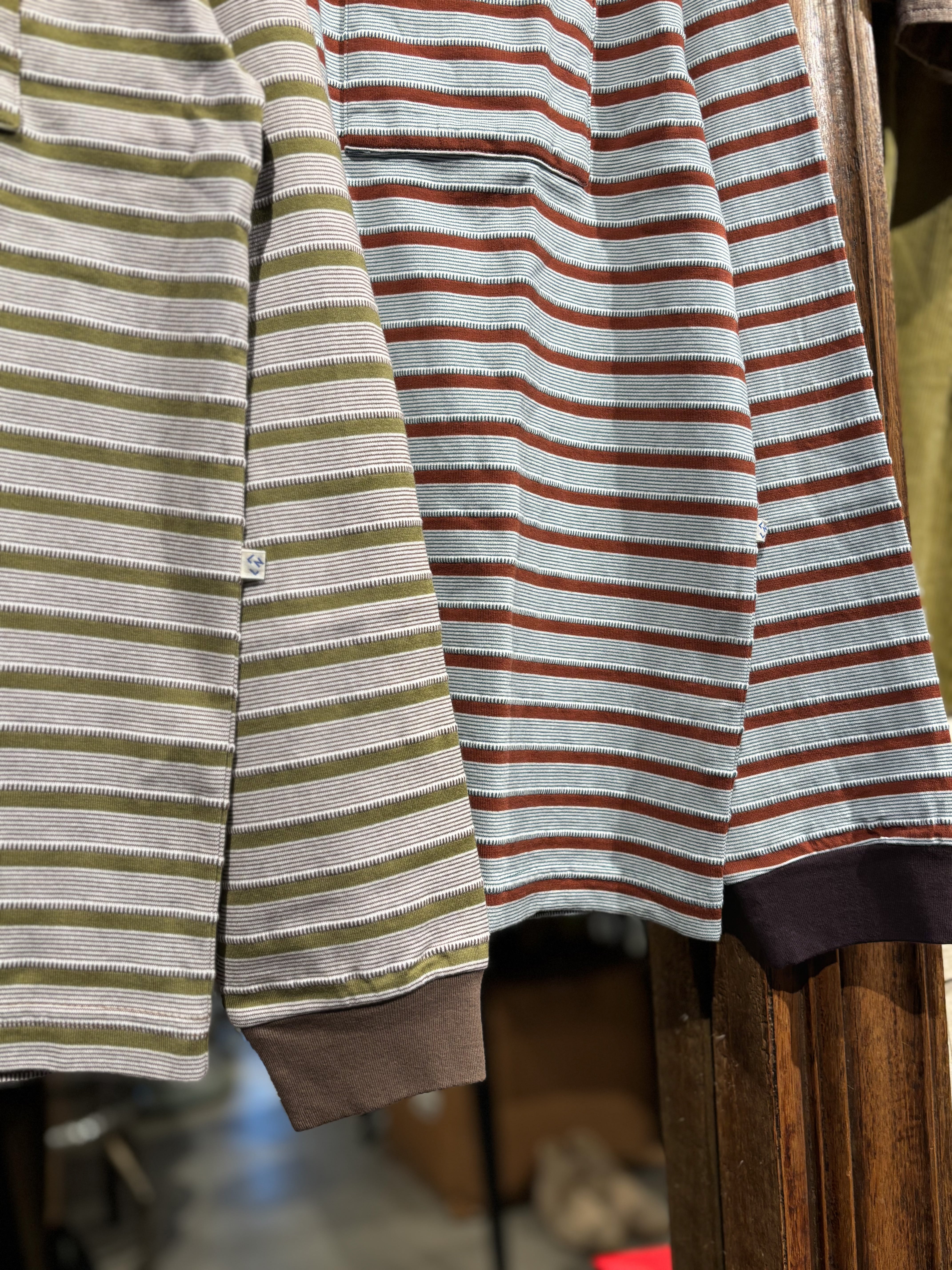 NOROLL UNEVENNESS L/S TEE GREEN ORANGE / ノーロール Tシャツ
