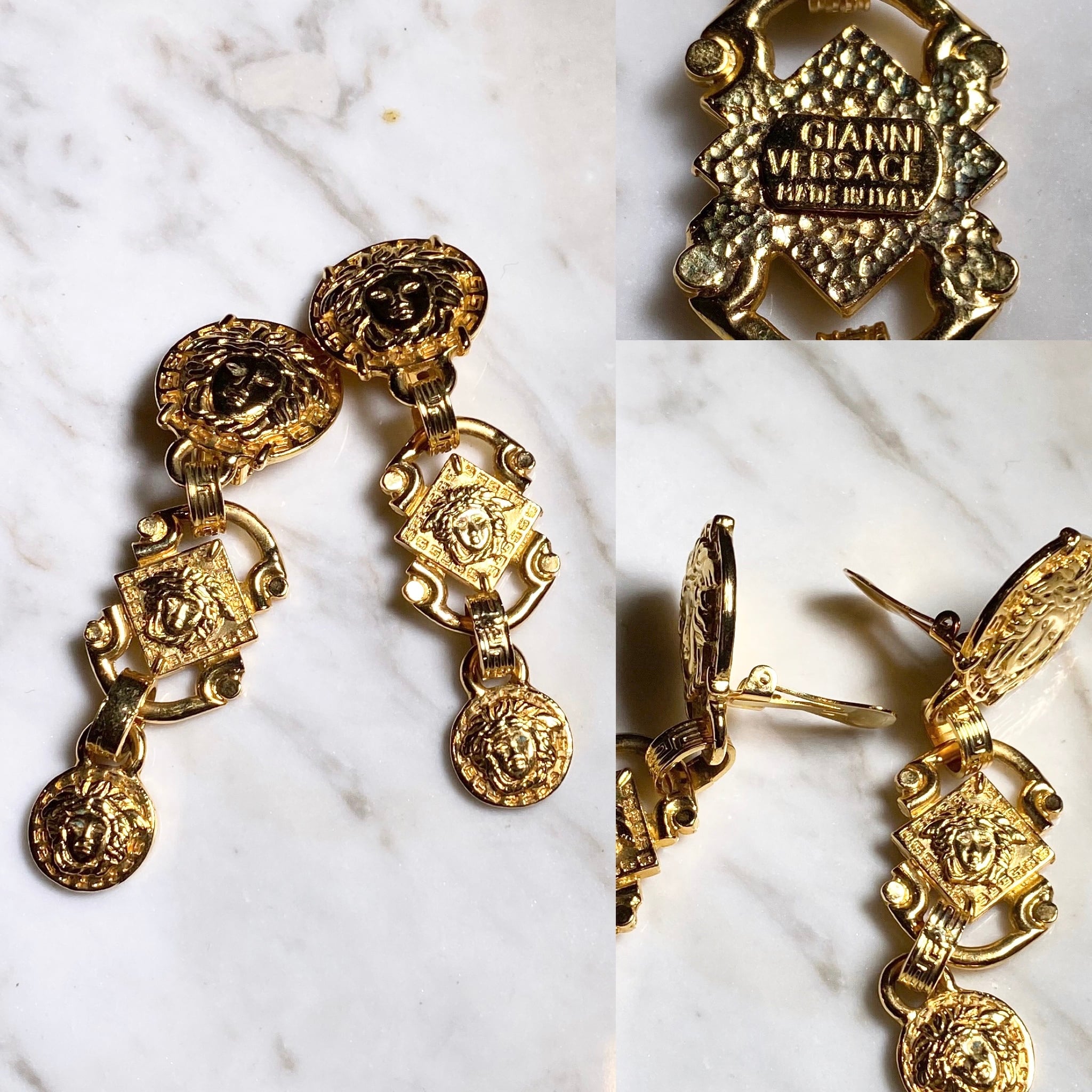GIANNI VERSACE triple medusa earrings | NOIR ONLINE