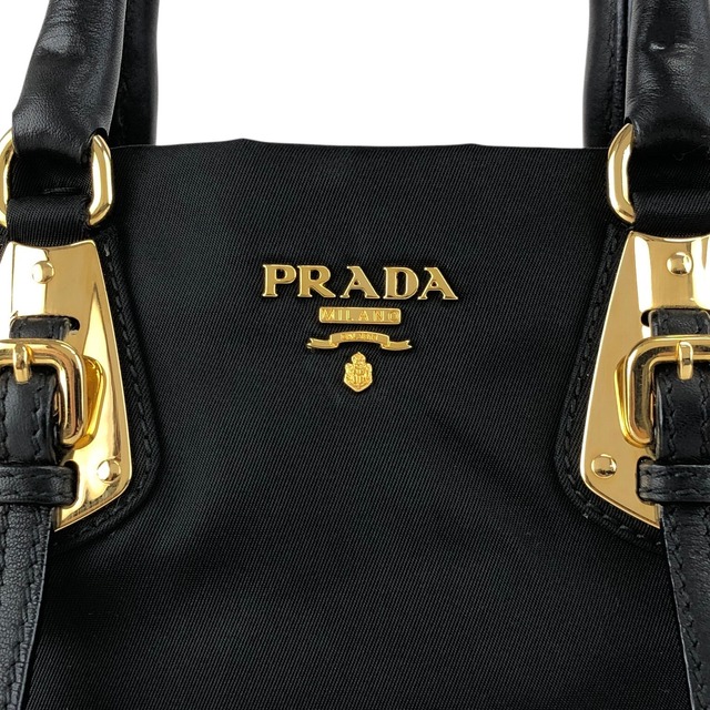 PRADA プラダ ハンドバッグ ブラック ロゴ ナイロン フロントバックル 2way vintage ヴィンテージ オールド rm4ygr