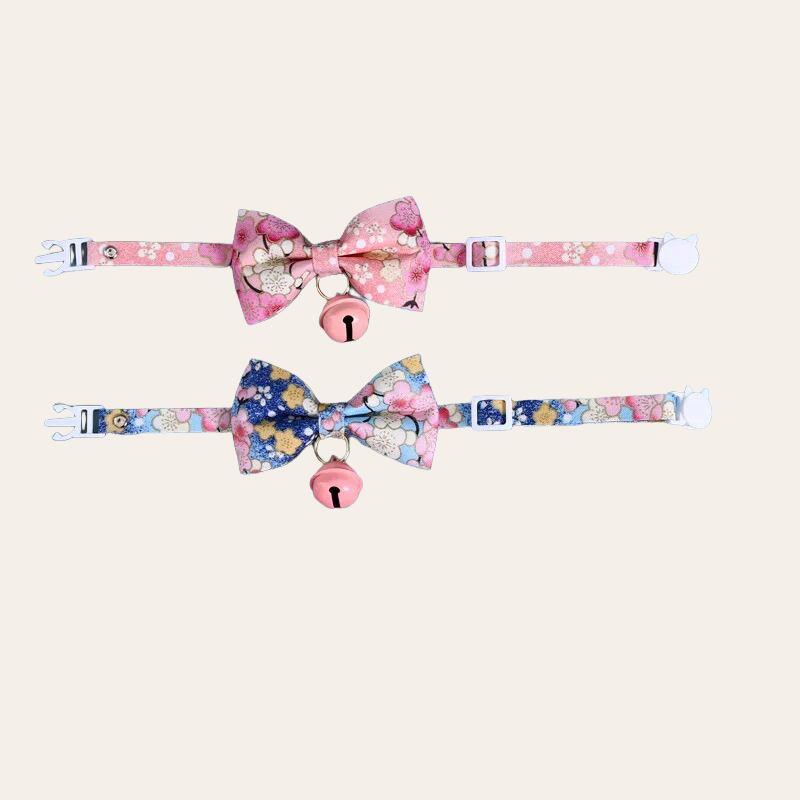 和風花柄猫首輪