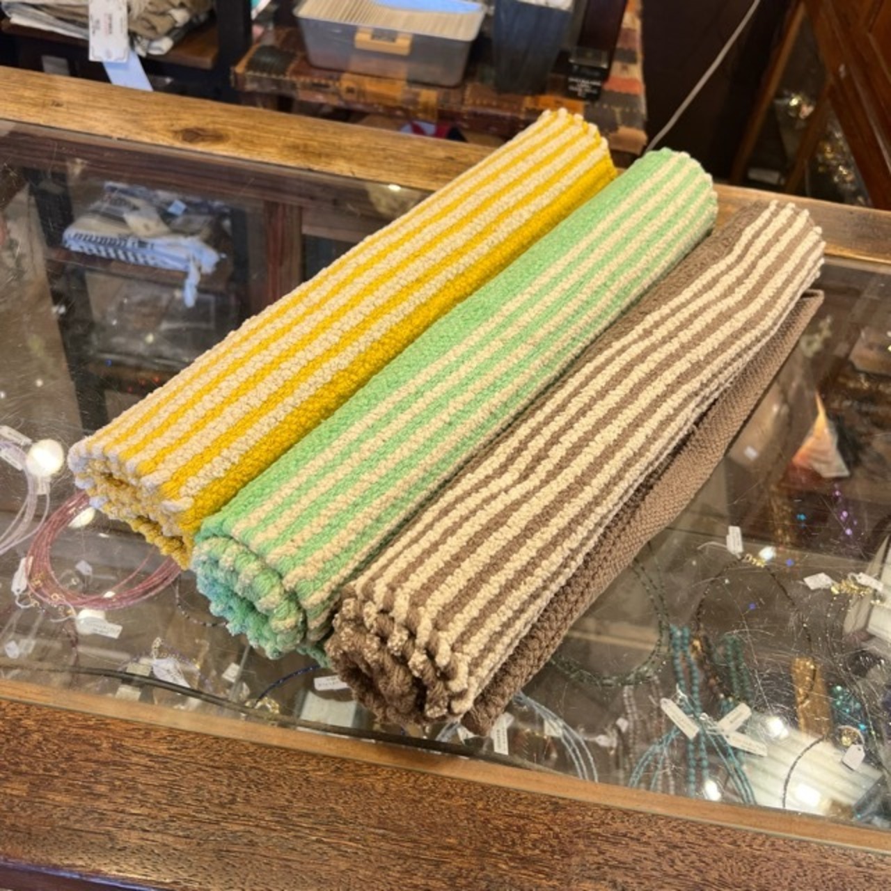 Cotton Chenille Striped Floor Mat　3Color　コットンシェニール ボーダーフロアマット 　3色　　フロアマット　マット　　