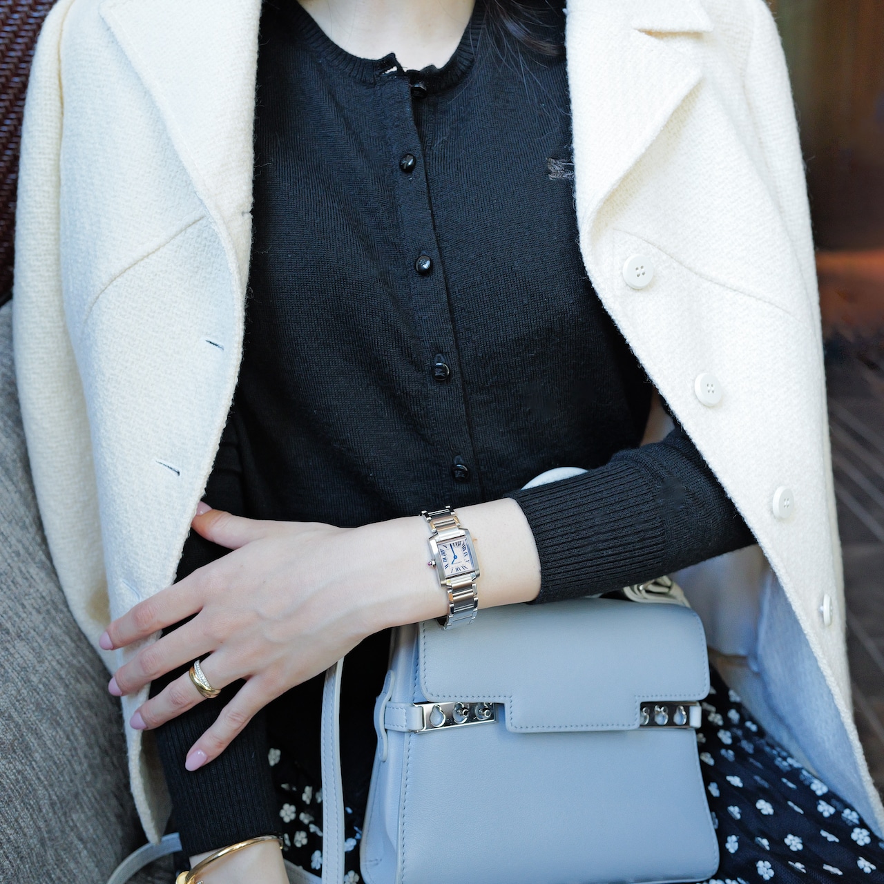 カルティエ タンクフランセーズ SM ピンクシェル文字盤