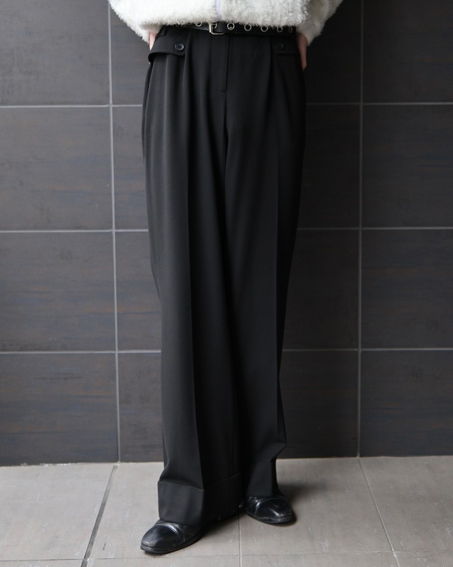 wide straight double slacks