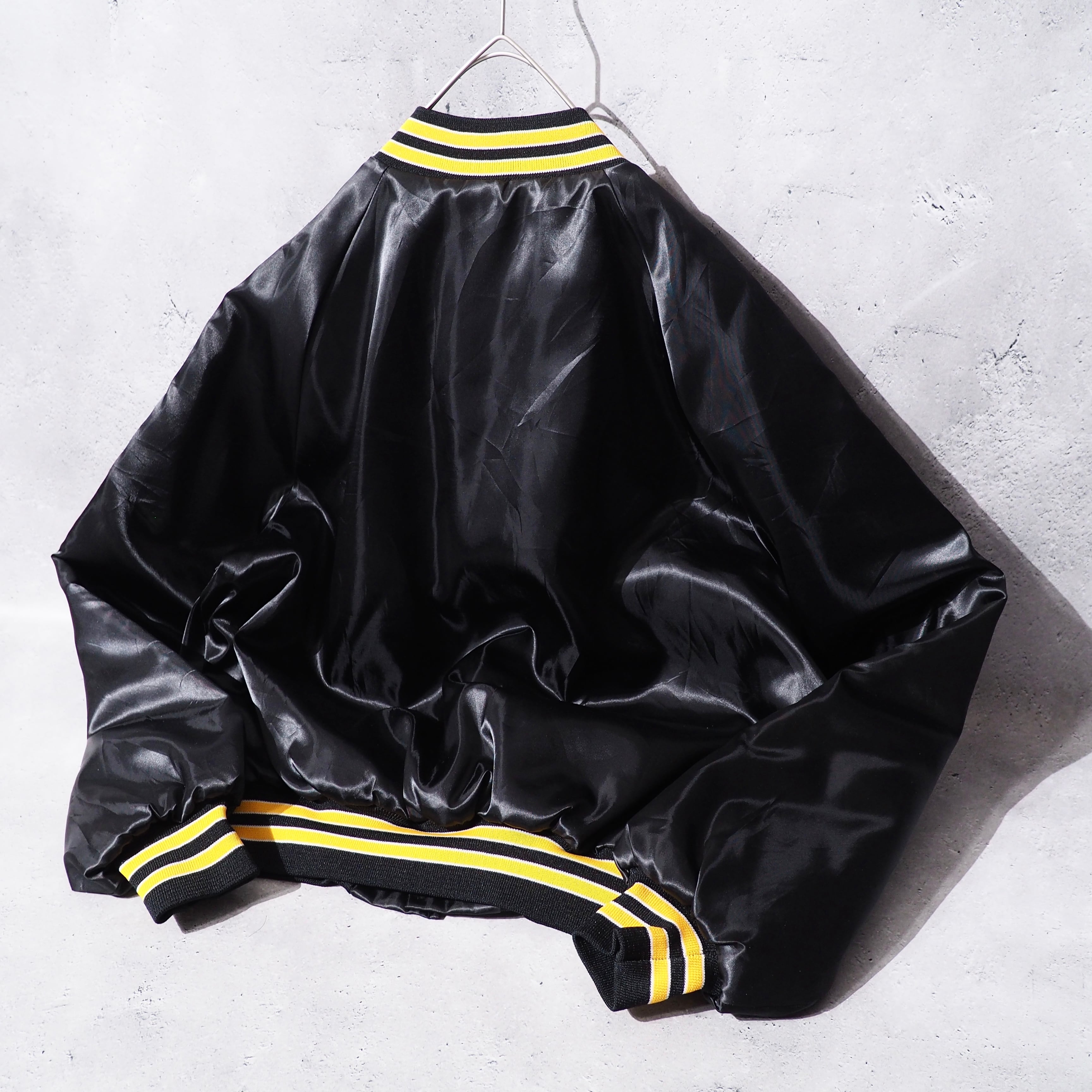 1970 - 80s " King Louie " Black satin vintage loose Stadium jacket (made in USA)