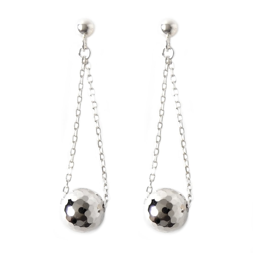 ピアス チェーン カットボール プラチナ Pt900 地金 シンプル スタッド 左右セット レディース ダブルロックキャッチ