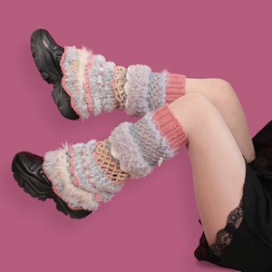 MONSTER hand knit leg warmer(multi B)