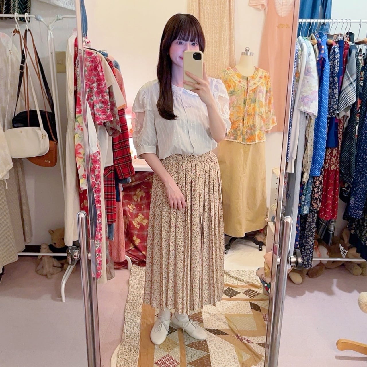 ribbon lace collar stripe blouse