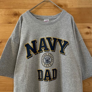 【SOFFE】NAVY DAD Tシャツ プリント ロゴ XL ビッグサイズ us古着