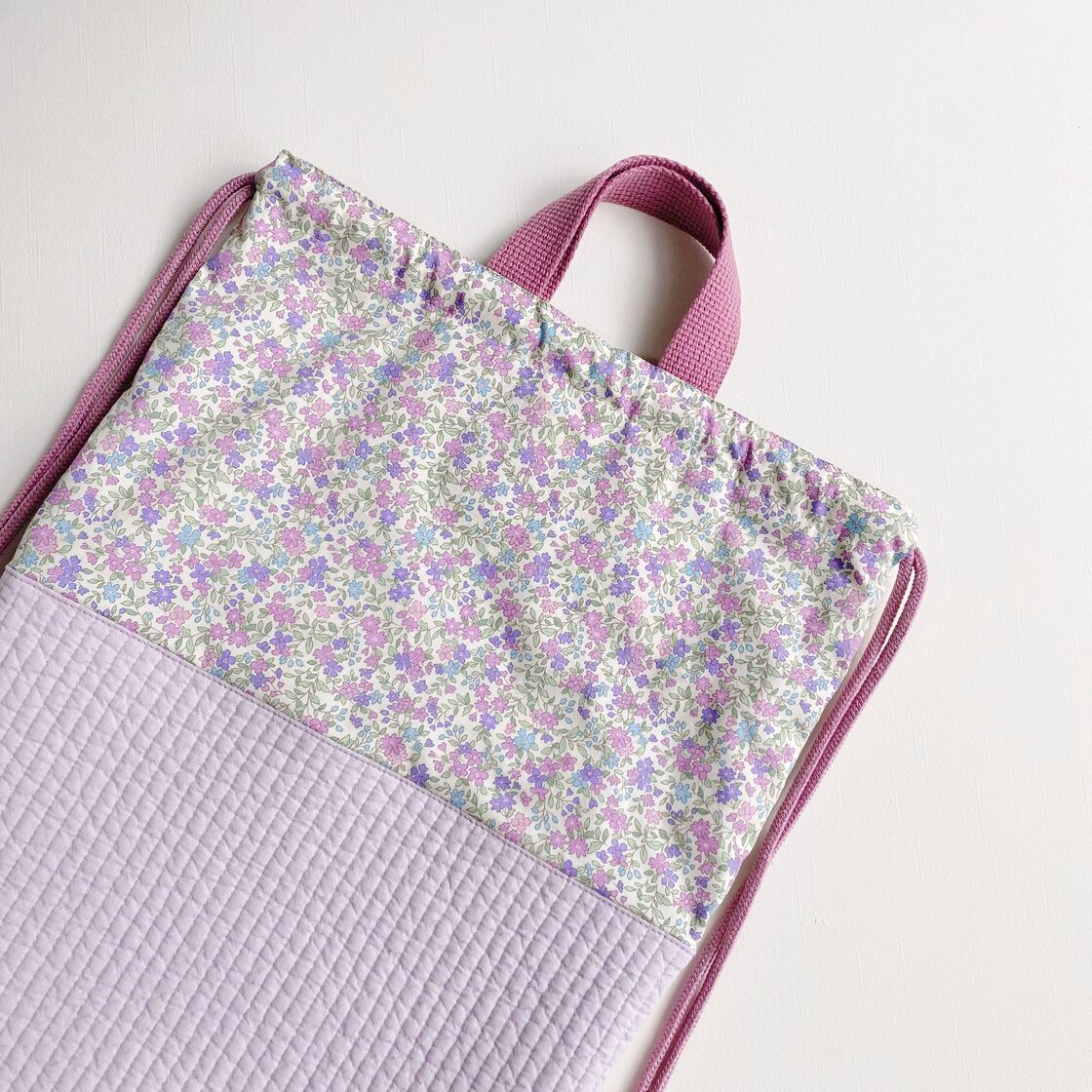送料無料】ヌビ ナップサック 体操服袋 イブル 小花 花柄 ラベンダー 