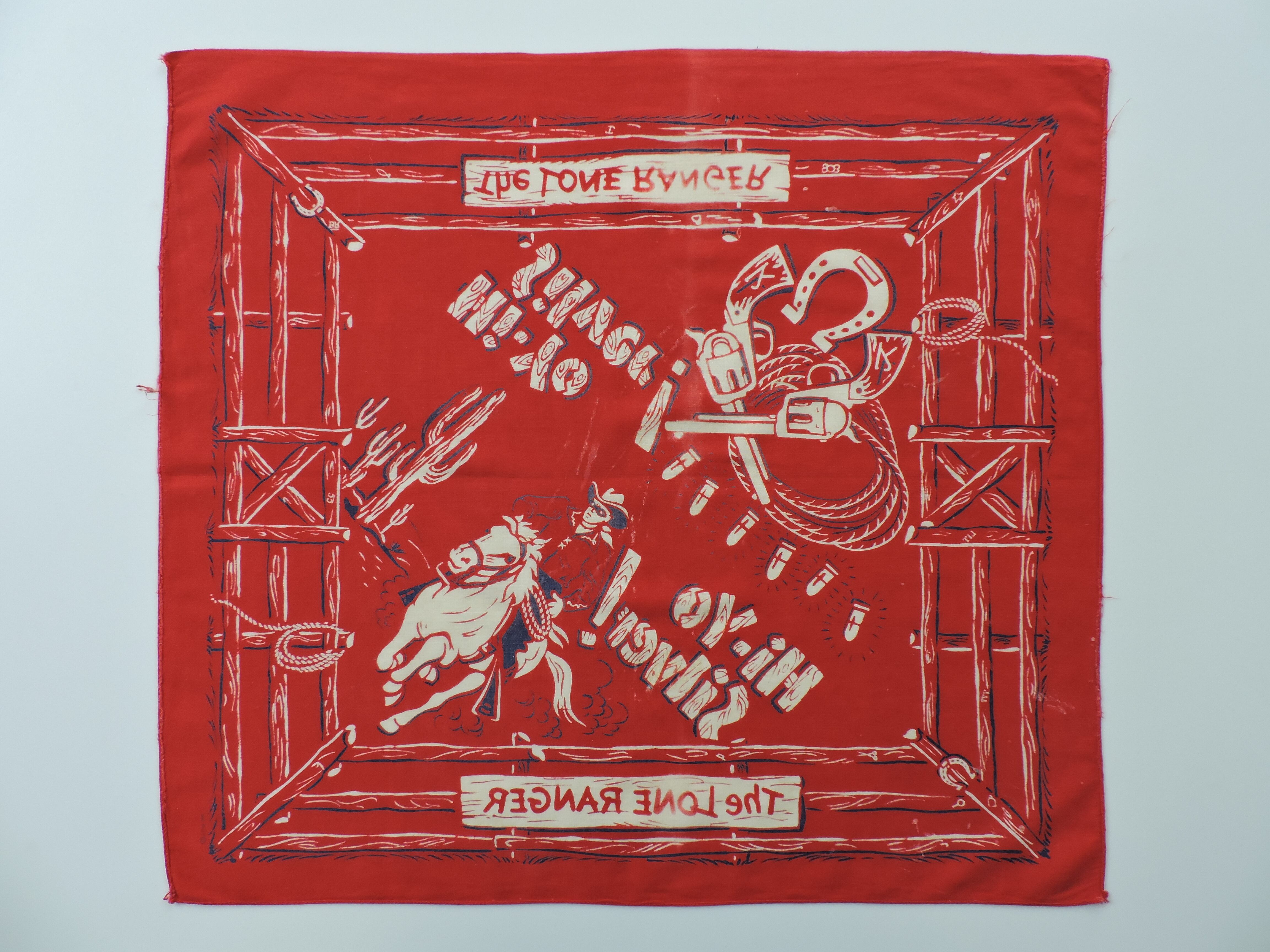 レア 30s The LONE RANGER vintage バンダナ USA製 レア 30s The LONE RANGER vintage バンダナ USA製