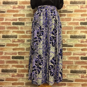 MADE IN U.S.A Botanical Pattern Purple Skirt