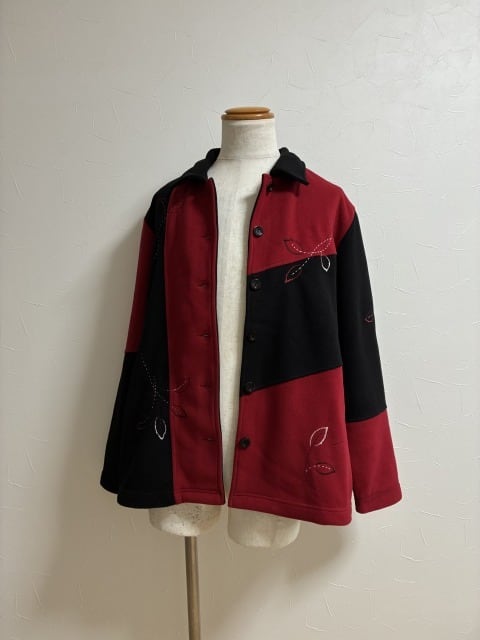 1990's Embroidery Switched Design Fleece Jacket