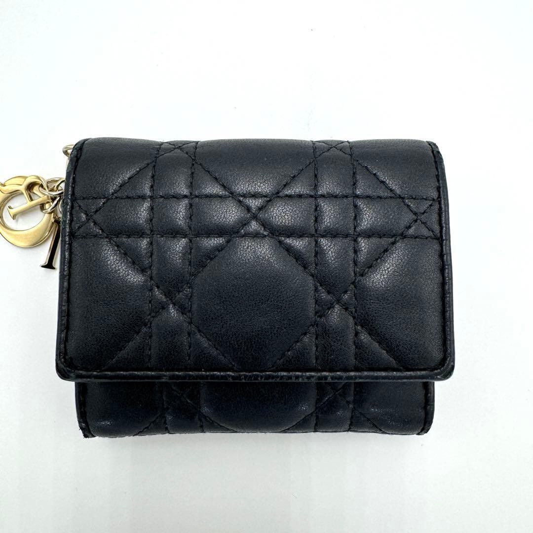Christian Dior 三つ折り財布 ブラック No.607 Christian Dior クリスチャンディオール 三つ折り財布 レディ