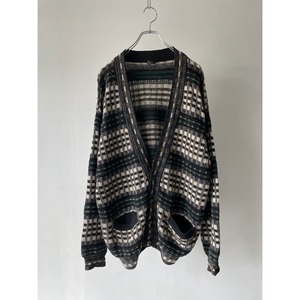 ramie×cotton 3D design cardigan