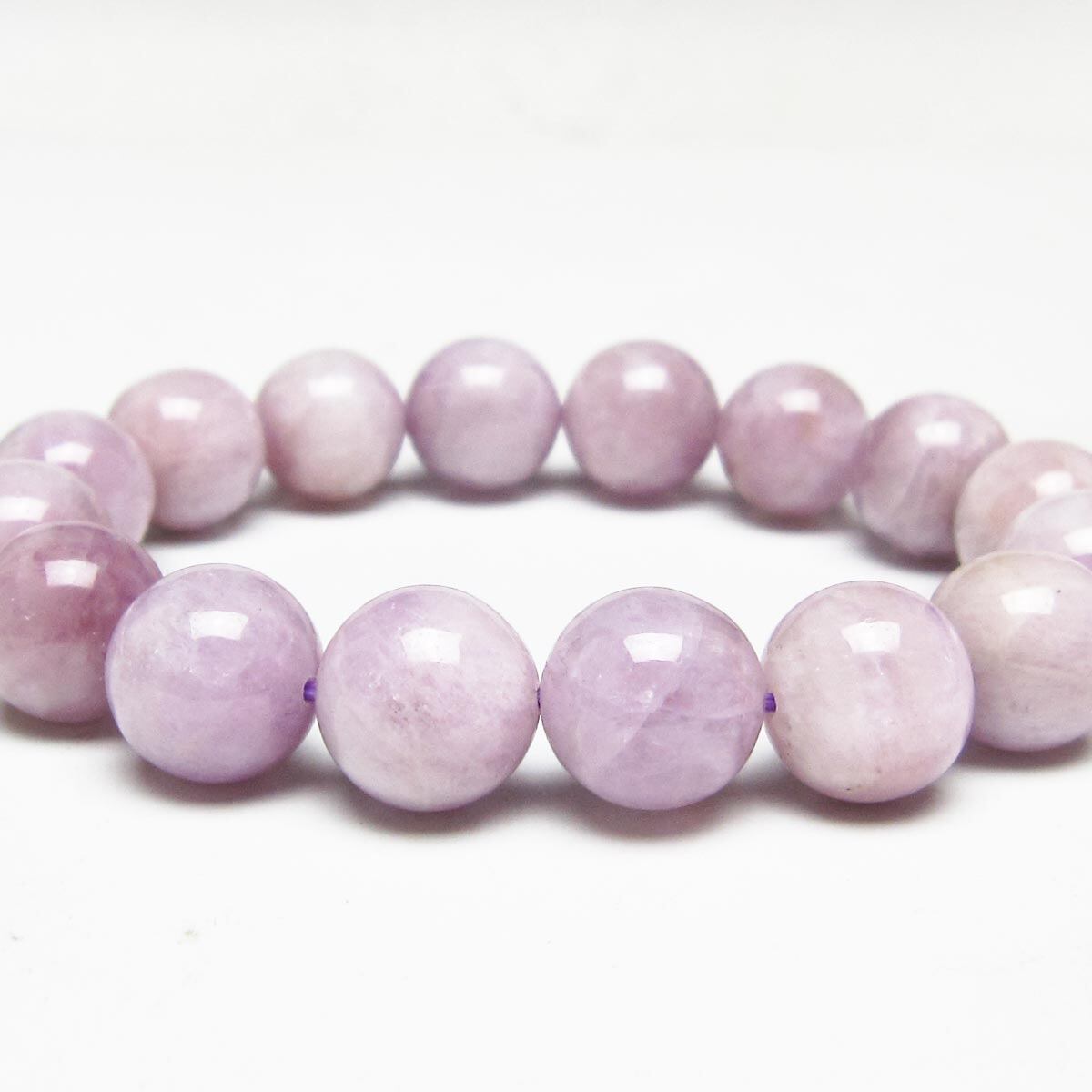 クンツァイト ブレスレット 13mm ミルキークンツァイト ブレス 一点物 メール便可 [M便 1/10] 111-46431