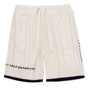 CABLE KNIT WIDE HALF PANTS_OATMEAL