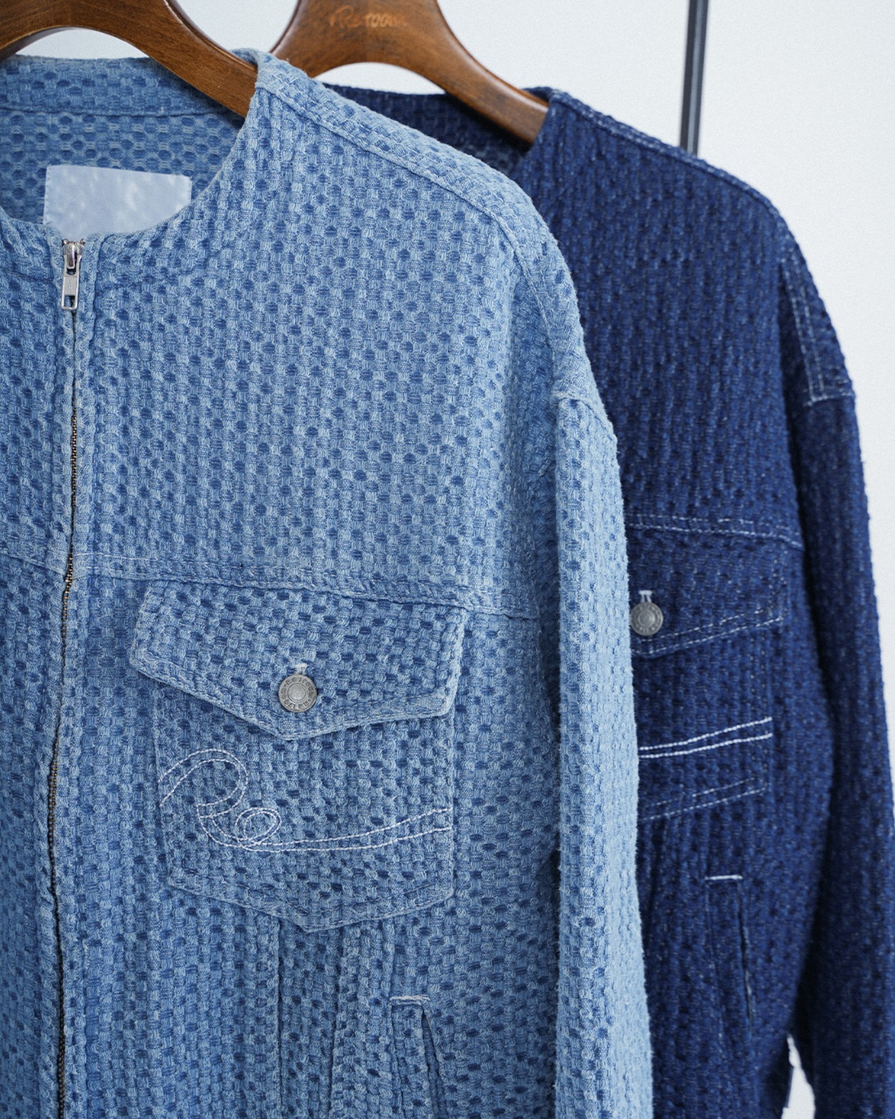 【#Re:room】NO COLLAR DENIM JACKET［REJ147］