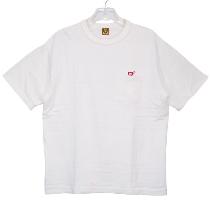 HUMAN MADE Tシャツ L ホワイト ハートプリント 半袖 ヒューマンメイド HUMAN MADE Tシャツ 半袖 ハートロゴ バックプリント