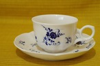 ROYAL SONE   日本製　ブルー　花柄　カップ＆ソーサー　コーヒーカップ　ティーカップ　昭和レトロ　古道具