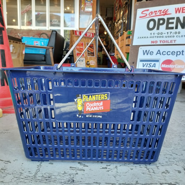 US アドバタイジング◆ショッピングバスケット/ヴィンテージピーナッツ◆アメリカン雑貨　インテリア　カゴ