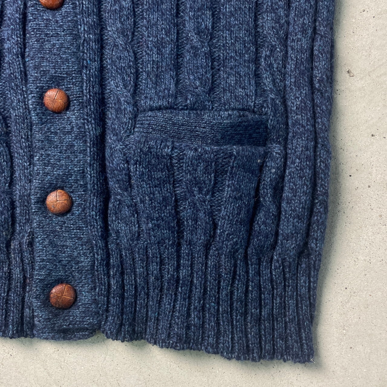 80年代 USA製 Eddie Bauer エディーバウアー ウールニットカーディガン 