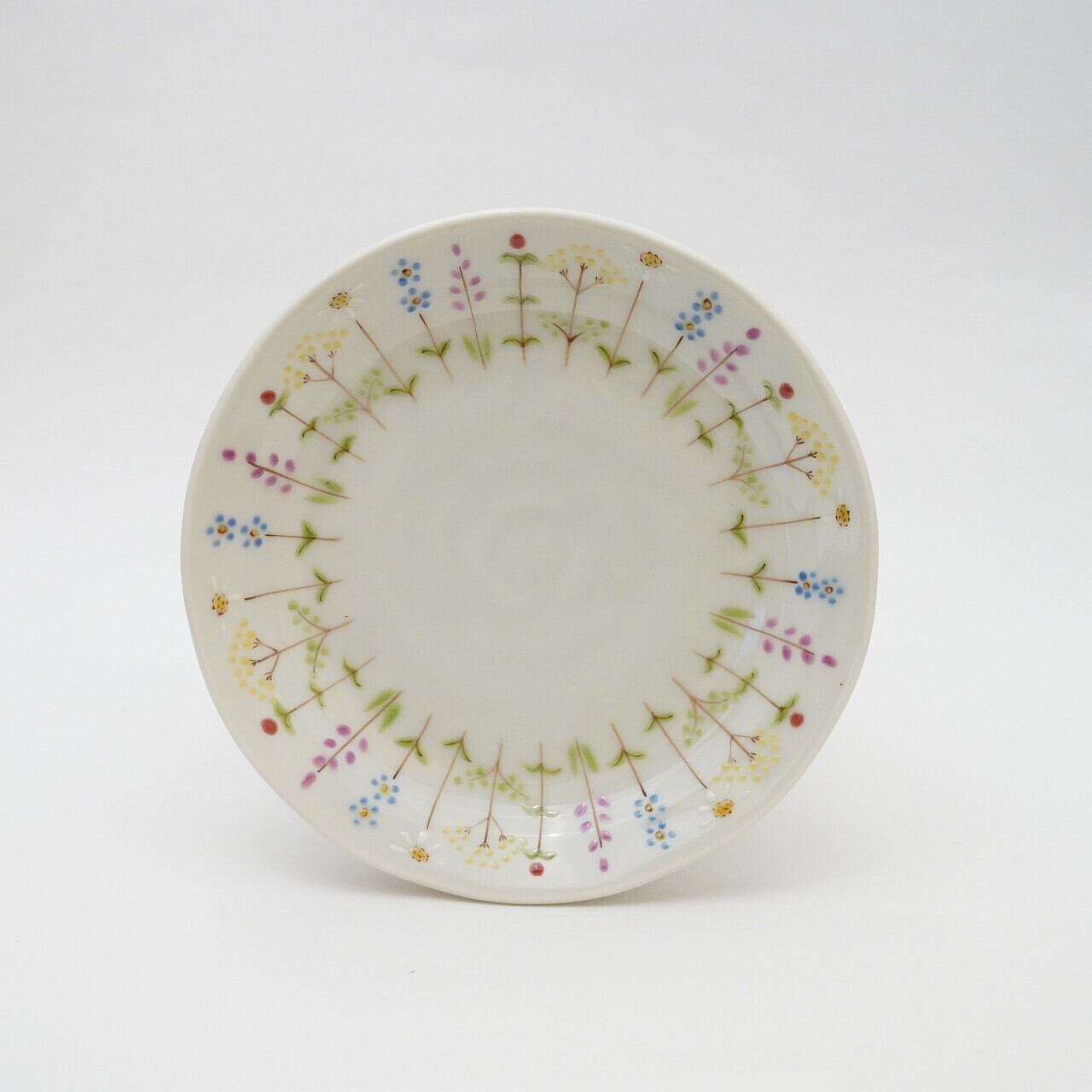 【色絵遊 小高裕子】4寸皿 花の小路