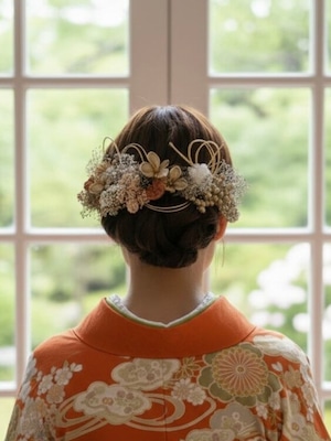 【oshiroibana髪飾り】 卒業式 袴 振袖 成人式 白無垢 色打掛 和装 ヘアパーツ ヘッドドレス 白無垢 k-0098