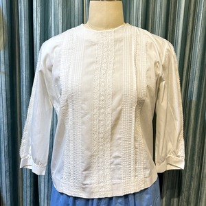 vintage lace white cotton blouse