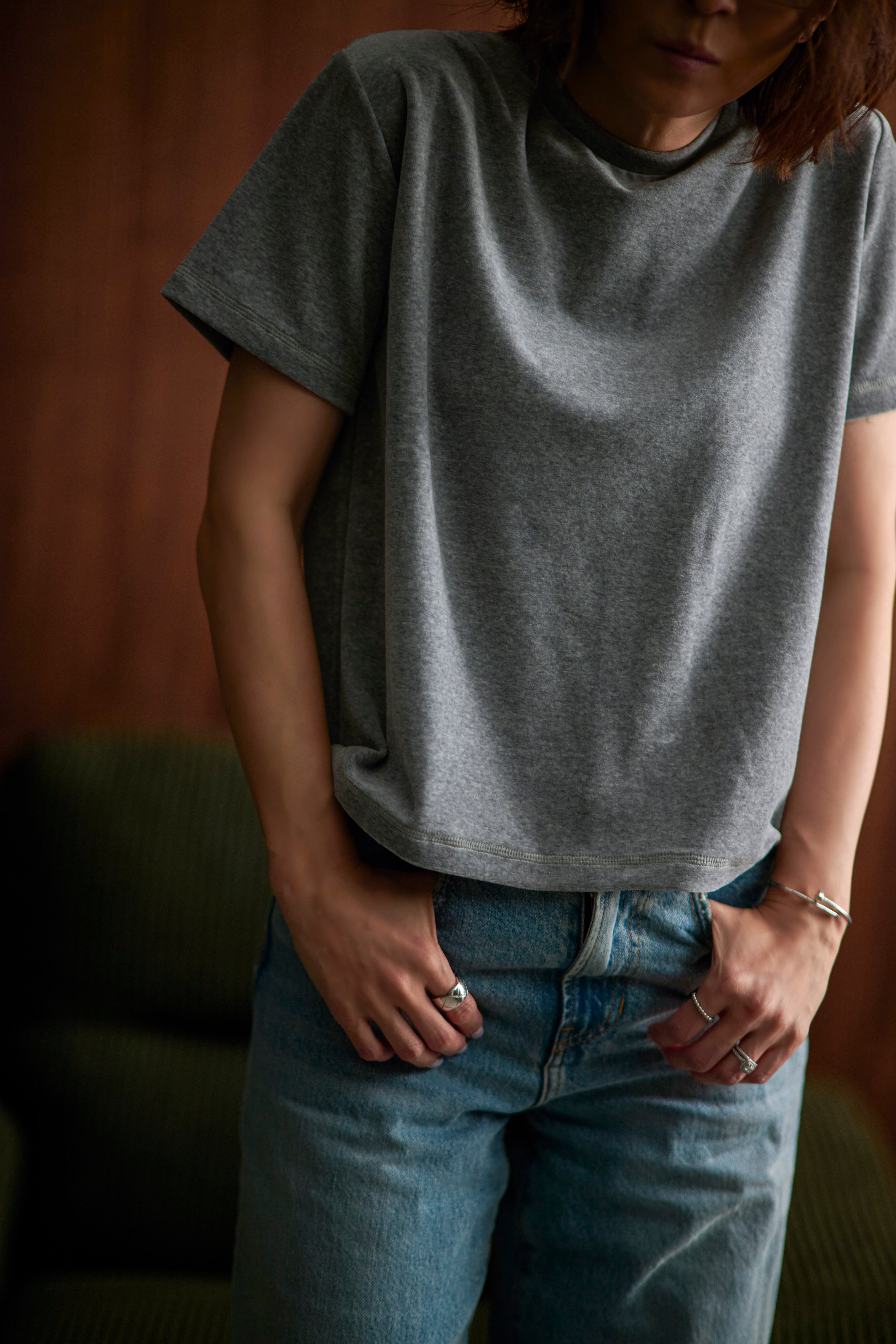 velour simple comfortable Tee(3色） | meravel