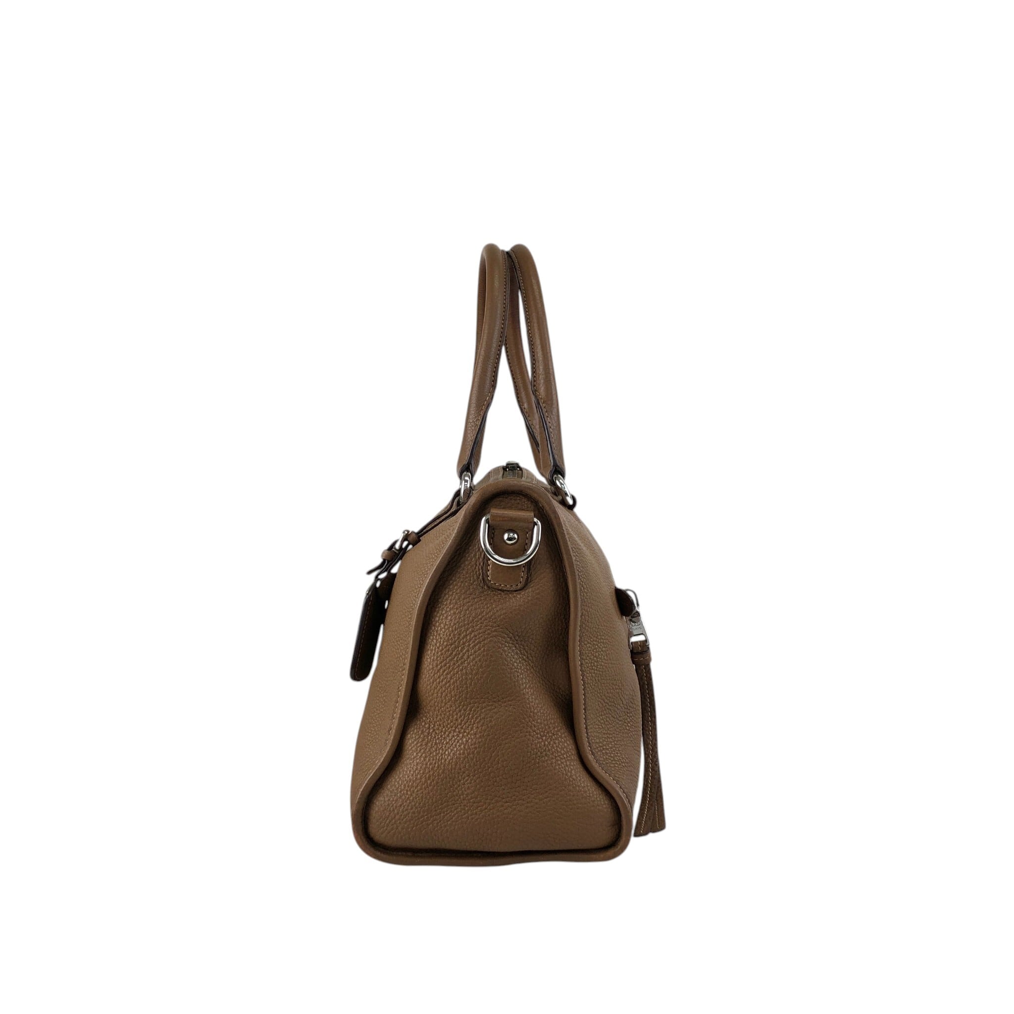 PRADA プラダ VITELLO PHENIX ショルダーバッグ ブラウン ロゴ レザー