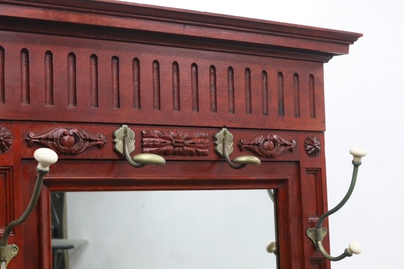 英国 イギリス オーク無垢材 ホールスタンド 玄関 収納 傘立て