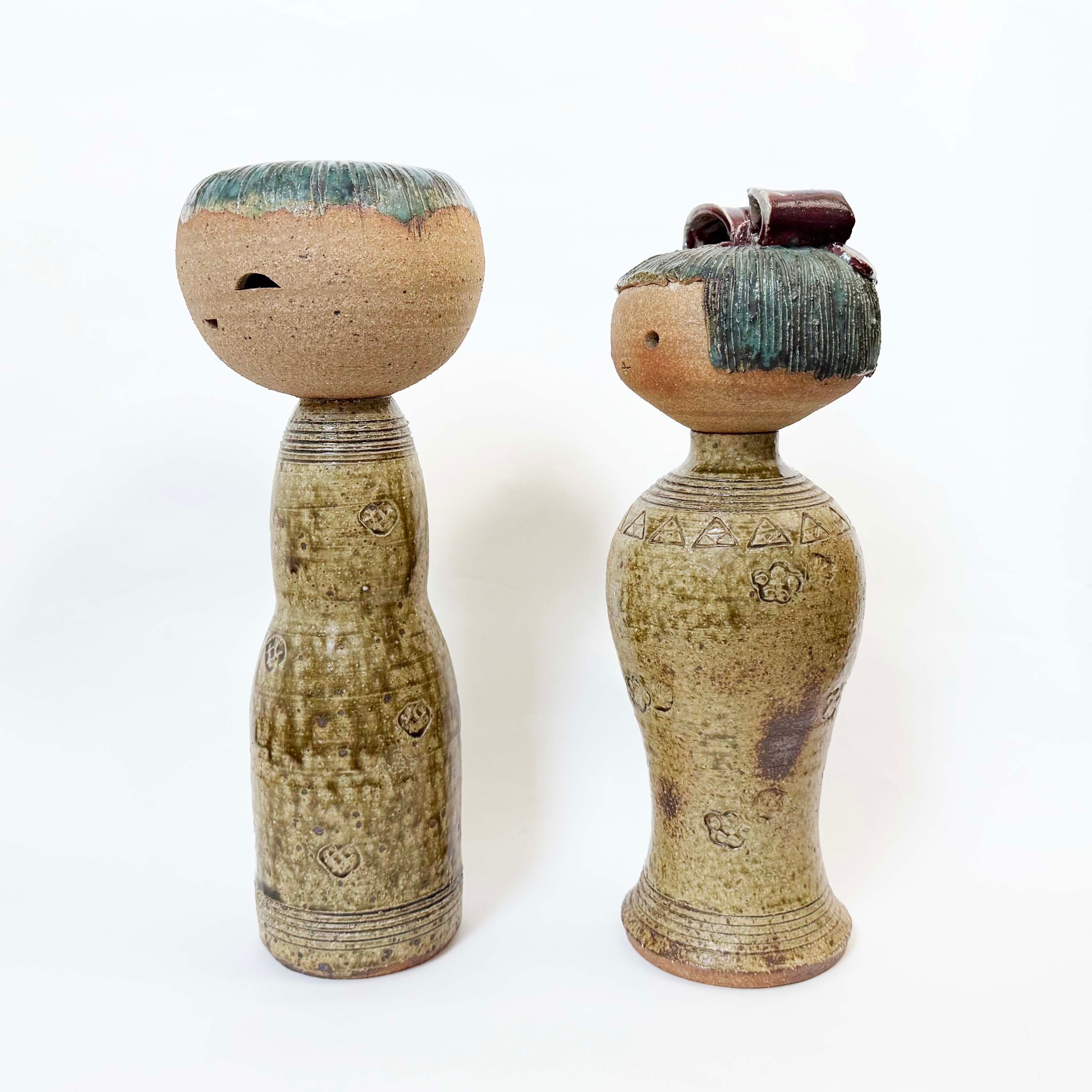 陶器のペアこけし（滝田義廣作）