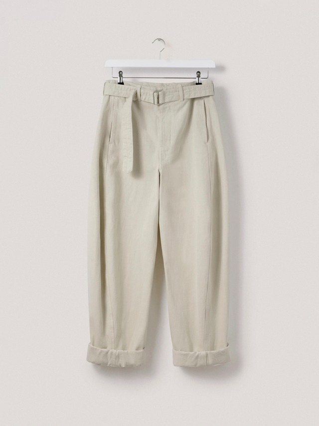 LEMAIRE　TWISTED BELTED PANTS　MISTY IVORY　PA326 LD086