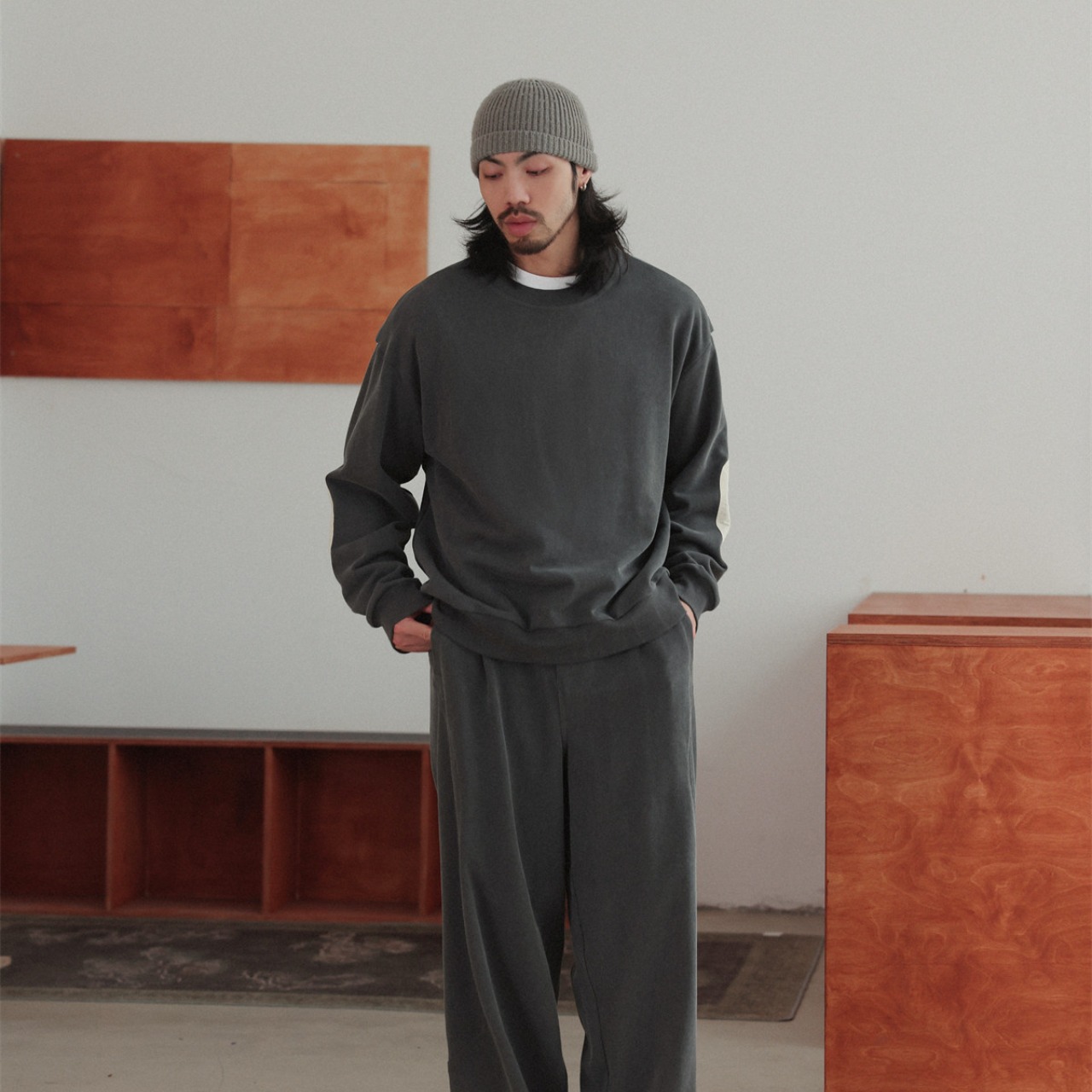 エルボーパッチ ワイドスウェット A2078 - 4