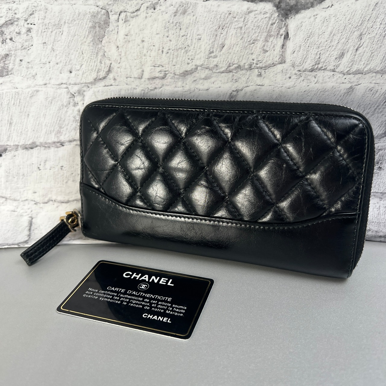 CHANEL シャネル ココマーク レザー 財布 黒 A-13053