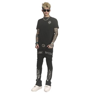 ELDOLADO BRAND ICON flare silver pants【ES028】